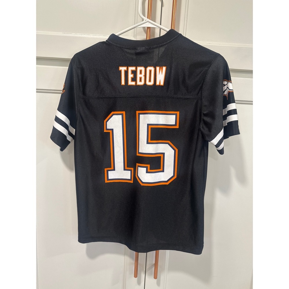 Tim Tebow 15 Denver broncos Jersey Black Orange NFL Team Apparel Size L 12-14